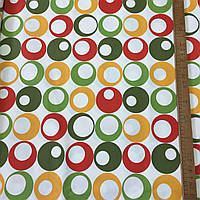 Тканина декоративна з тефлоновим просоченням із яскравими різнобарвними колами