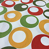 Тканина декоративна з тефлоновим просоченням з яскравими різнобарвними колами, фото 3