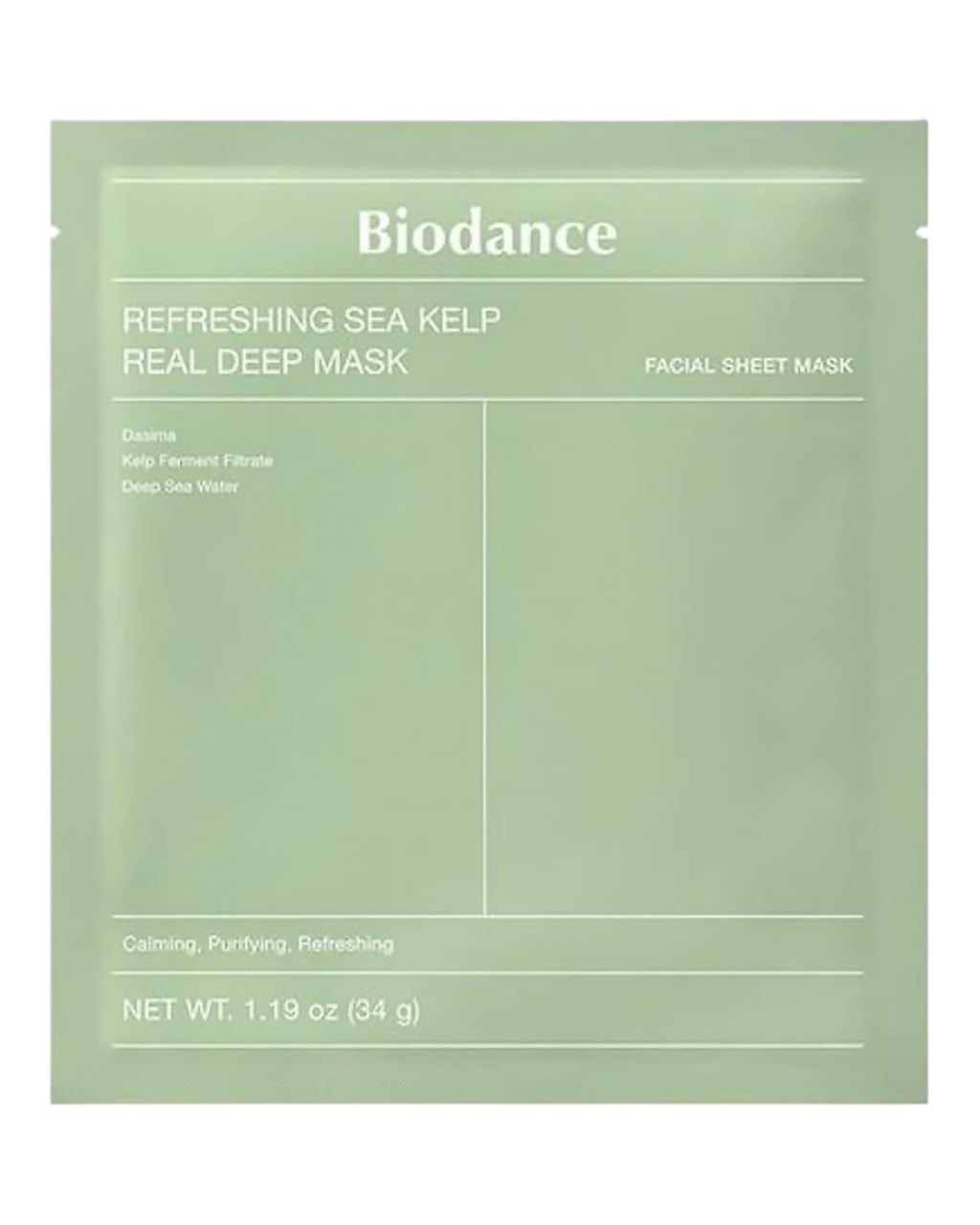 Нічна гідрогелева маска для обличчя BIODANCE Refreshing Sea Kelp Real Deep Mask 34 г з морськими водоростями