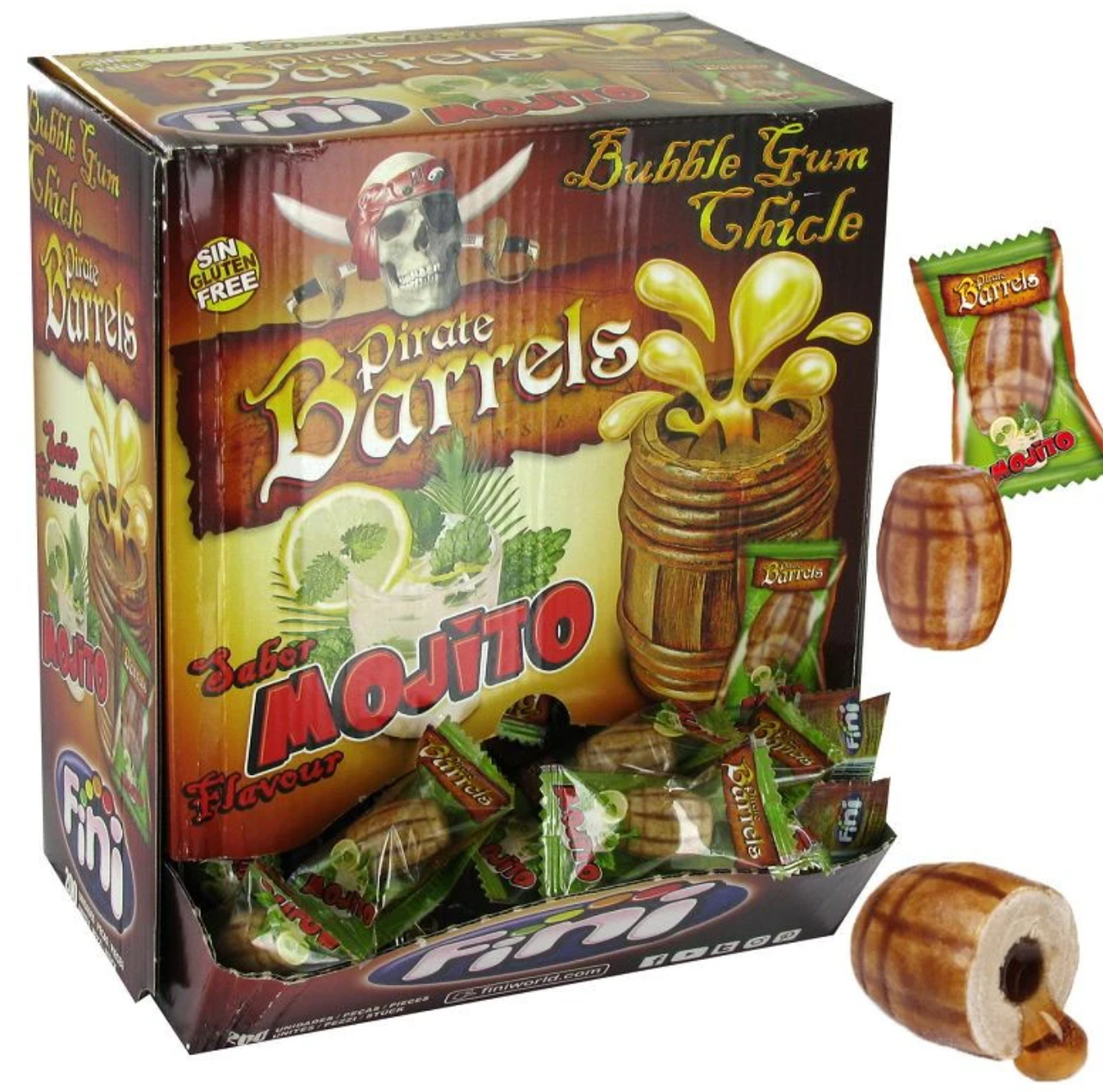 Блок жуйок Fini Pirate Barrels Mojito Gum 200шт, фото 1