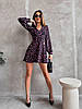 Чорна літня легка міні сукня крою кльош в квітковий принт з приємної м'якої тканини софт, фото 7