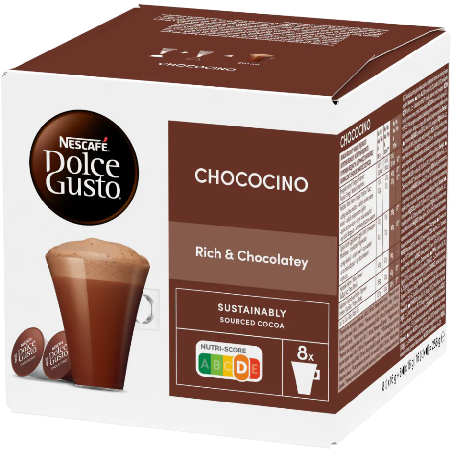 Шоколадно-молочний напій в капсулах Dolce Gusto Chococino 16 капсул=8 порцій