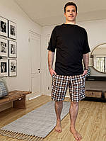 Чоловіча піжама City Chill T190 футболка та шорти Cosy клітинка S