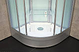 Гідромасажний паровий бокс 100х100х223 см GOLSTON G-U695 S напівкруглий низький піддон прозоре скло 6 мм, фото 3