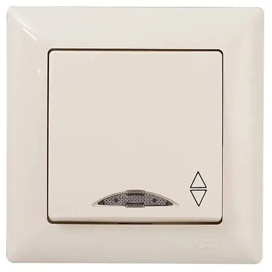 Вимикач 1кл. коридор з підсвічуванням VISAGE КРЕМ (арт. VS 28 12 108), фото 1