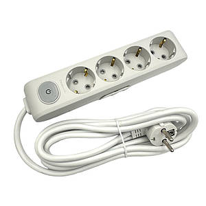 Подовжувач 4 гнізда 3 м з вимикачем із заземленням Panasonic X-tendia