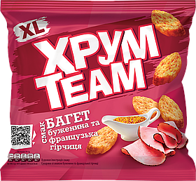 Сухарики багет ХрумTeam буженіна та французька гірчиця 100 г