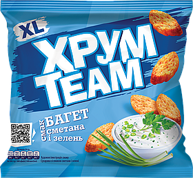 Сухарики багет ХрумTeam зі смаком сметани та зелені 100 г