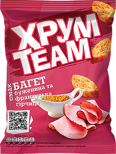 Сухарики багет ХрумTea зі смаком буженини та французької гірчиці 60 г