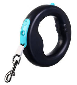 Повідець-рулетка RIAS X-10 з ліхтариком та карабіном 3м Black-Blue (3_06232)