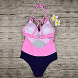 Суцільний жіночий купальник S-3XL з пушап – стильний купальник для плавання та відпочинку на пляжі, фото 5