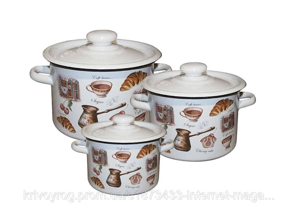 Набір посуду 3 предм. I272 Кафе де Шері (біла) ТМ IDILIA, фото 1