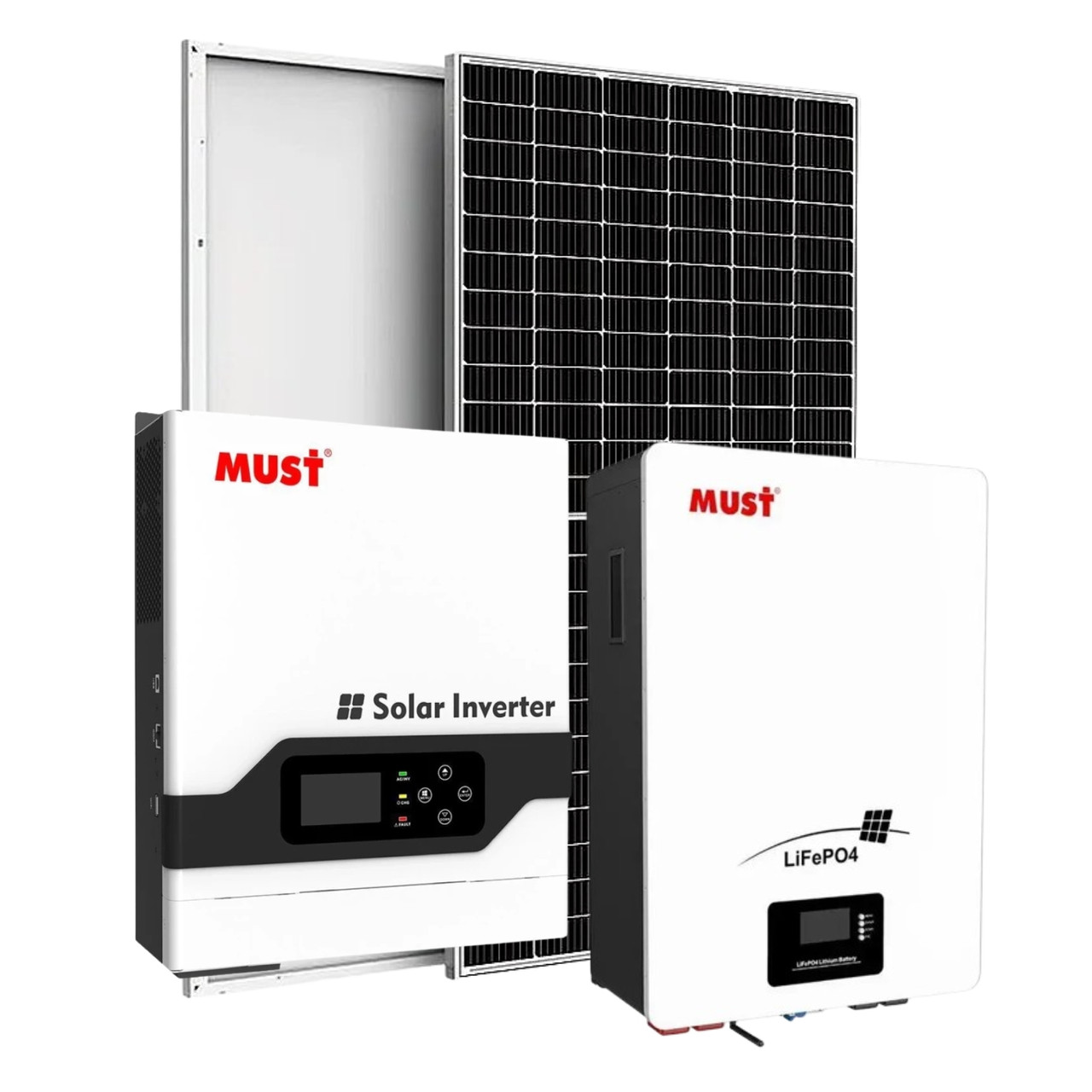 Сонячна електростанція: інвертор MUST PV18-3224 VPM АКБ Must LP16-24100 та панелі Risen Energy RSM40-8-410 4шт, фото 1