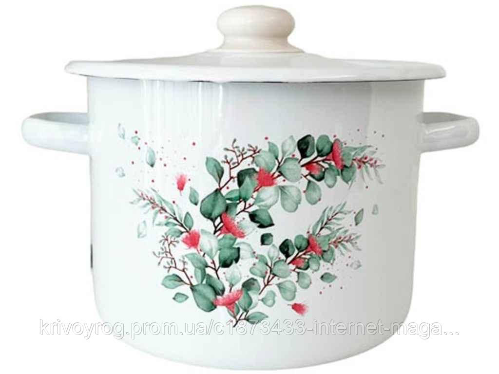 Каструля ем. 2л /2 циліндрична Евкаліпт (біла) I1610/2 ТМ IDILIA, фото 1