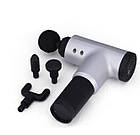 Акумуляторний масажер для тіла Fascial Gun KH-320 — перкусійний масажний пістолет, 6 режимів, 4 насадки, фото 3