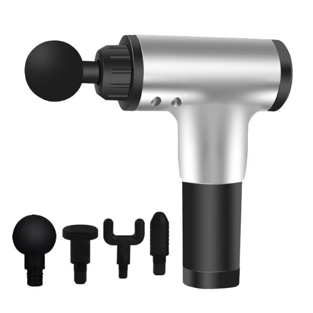 Акумуляторний масажер для тіла Fascial Gun KH-320 — перкусійний масажний пістолет, 6 режимів, 4 насадки, фото 1