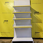 Кондитерський торговий стелаж пристінний 1950х1000 мм,  WIKO б/у, білий, фото 2