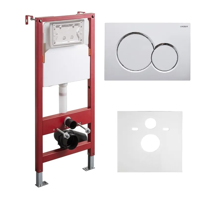 Комплект інсталяційний для унітазу Koer KT-0501-01 з пан. змиву KT-0601-01 Хром + звукоіз., фото 1