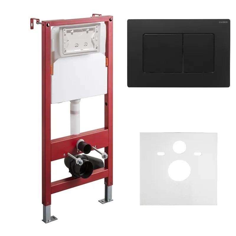 Комплект інсталяційний для унітазу Koer KT-0502-05 з пан. змиву KT-0602-05 Чорна матова + звукоіз., фото 1