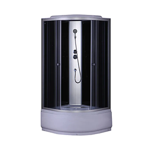 Бокс душовий без гідромасажу Mixxus STRONG SB01-90x90x215-GR SATIN з високим піддоном