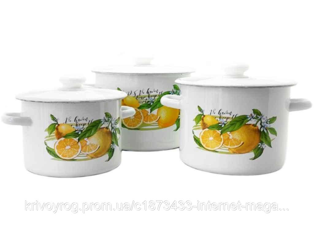 Набір посуду 3 предм. I262 Лимон (біла) ТМ IDILIA, фото 1