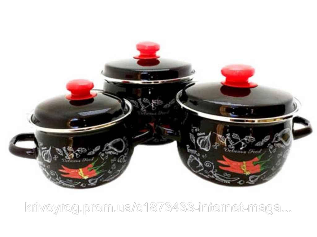 Набір посуду 3 предм. I948 Спайсі (чорна) ТМ IDILIA, фото 1