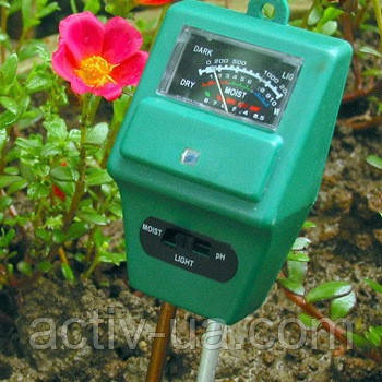 Вимірювач кислотності, вологості та освітленості ґрунту ЕТП-301 (3 в 1)