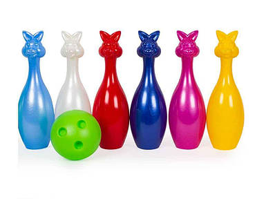 Кеглі дитячі пластикові Зайці 27*8 см 6 1 шар арт.023 ТМ БАМСИК BP