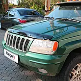 Дефлектор капота для Jeep Grand Cherokee WJ 1999-2004 р. Вітровик Мухобойка кріплення на Джип Гранд Черокі., фото 6