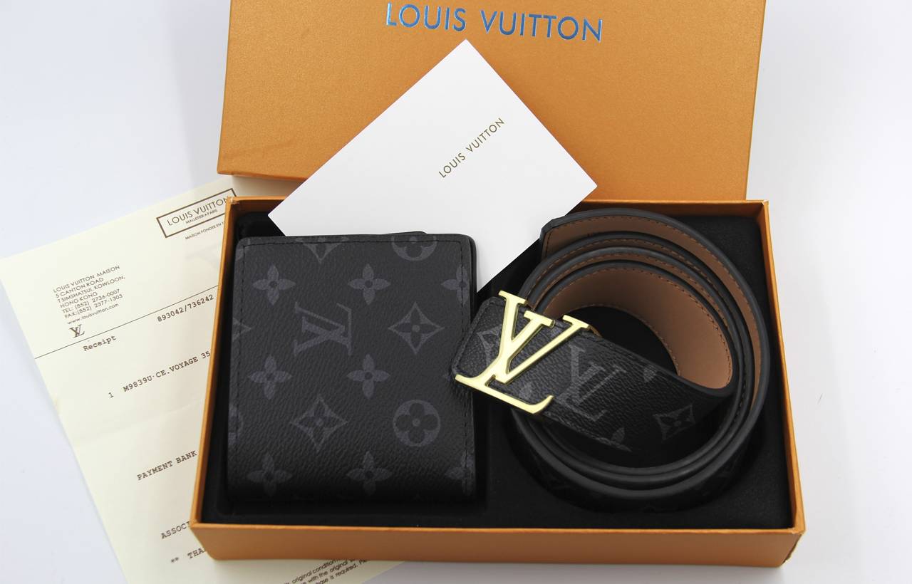Чоловічий подарунковий набір LOUIS VUITTON ремінь