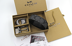 Чоловічий Подарунковий набір COACH Ремінь із двома пряжками