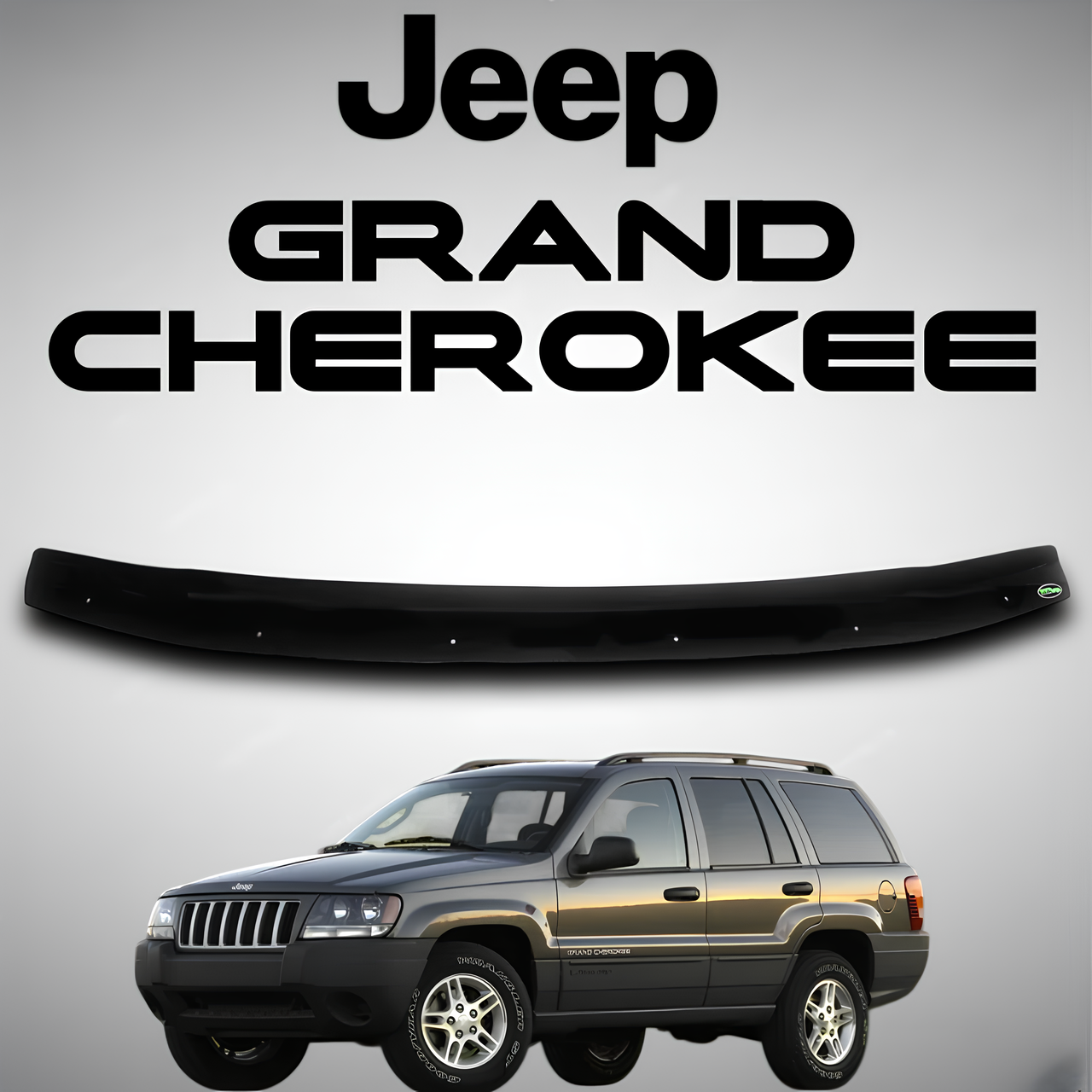 Дефлектор капота для Jeep Grand Cherokee WJ 1999-2004 р. Вітровик Мухобойка кріплення на Джип Гранд Черокі.