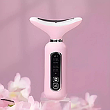 Масажер для шиї та обличчя мікрострумовий, ліфтинг-масажер для підтяжки обличчя Рожевий XH-010-Pink, фото 8