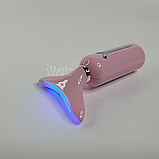 Масажер для шиї та обличчя мікрострумовий, ліфтинг-масажер для підтяжки обличчя Рожевий XH-010-Pink, фото 5