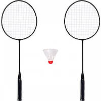 Бадмінтон метал 2 ракетки з воланчиком у сітці 60см