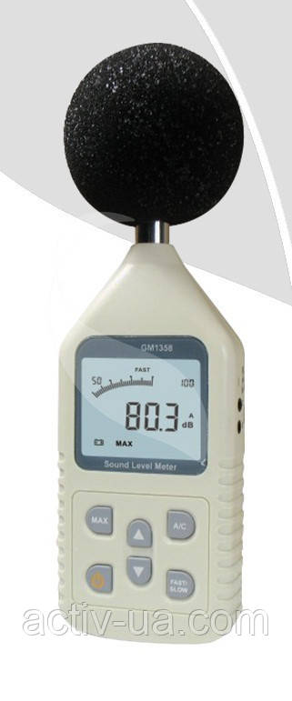 Напівпрофесійний цифровий шумомір 1358-EN-00 (SR5814) (30 — 130dB) у кейсі