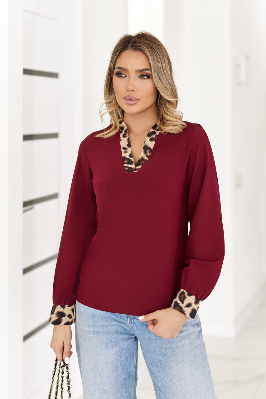 Блуза жіноча з довгими рукавами "Briana" | Норма і батал