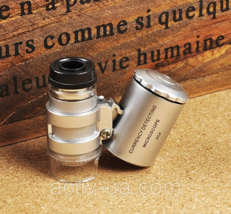 Кишеньковий мікроскоп MG9882 60X з LED і ультрафіолетовою підсвіткою
