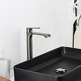 Змішувач для умивальника Frap F1071-29 (високий, сірий), фото 4