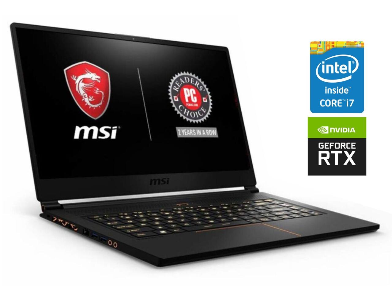 Ігровий ноутбук Б-клас MSI GS65 Stealth 9SF/ 15.6" 1920x1080/ i7-9750H/ 16GB RAM/ 512GB SSD NVMe/ RTX 2070 8GB
