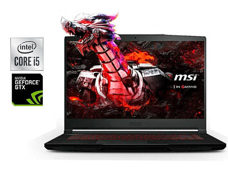 Ігровий ноутбук MSI GF63 Thin 10SC/ 15.6" 1920x1080/ i5-10500H/ 16GB RAM/ 128GB SSD NVMe+1000GB HDD/ GTX 1650 4GB, фото 1