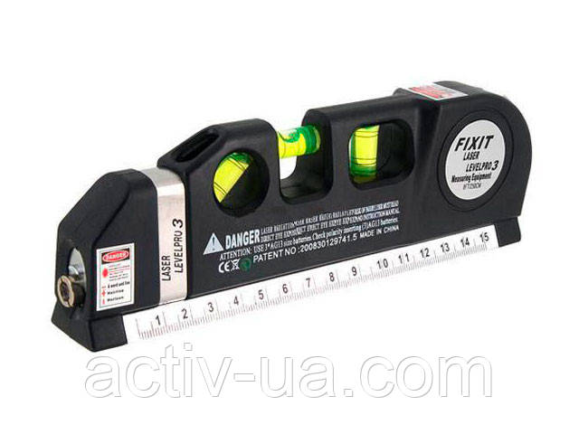 Лазерний рівень нівелір Fixit Laser Level Pro 3, лазерний рівень, рідинний рівень, рулетка 2.5 м