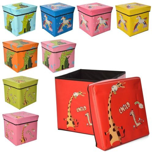 Кошик для іграшок MR 0364 ящик коробка пуф 31-31-31см 3вида/мікс цв в кульке 31-31-31см