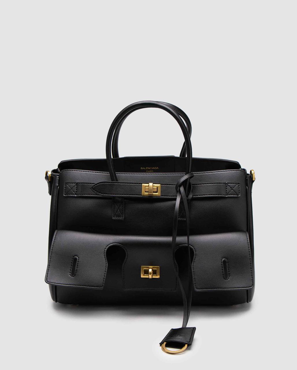 💎 Balenciaga Bel Air Small Carry All Bag in Black\Gold 30 х 24 х 10 см, фото 1