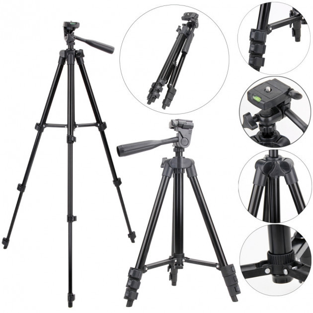 Стійка для відеокамери Tripod 3120 PRO, Селфі штатив для телефону, Тринога штатив монопод CI-75, фото 1