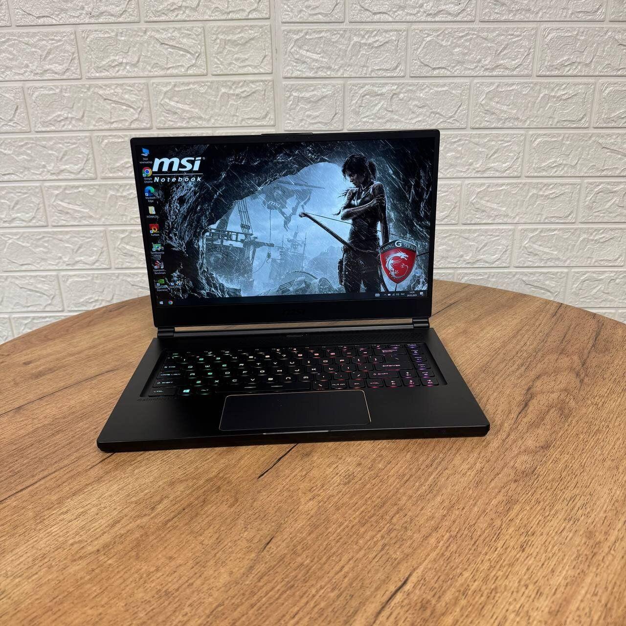 Б/в Ігровий ноутбук Б-клас MSI GS65 Stealth 9SF 15.6" 1920x1080| i7-9750H| 16GB RAM| 512GB SSD NVMe| RTX 2070 8GB
