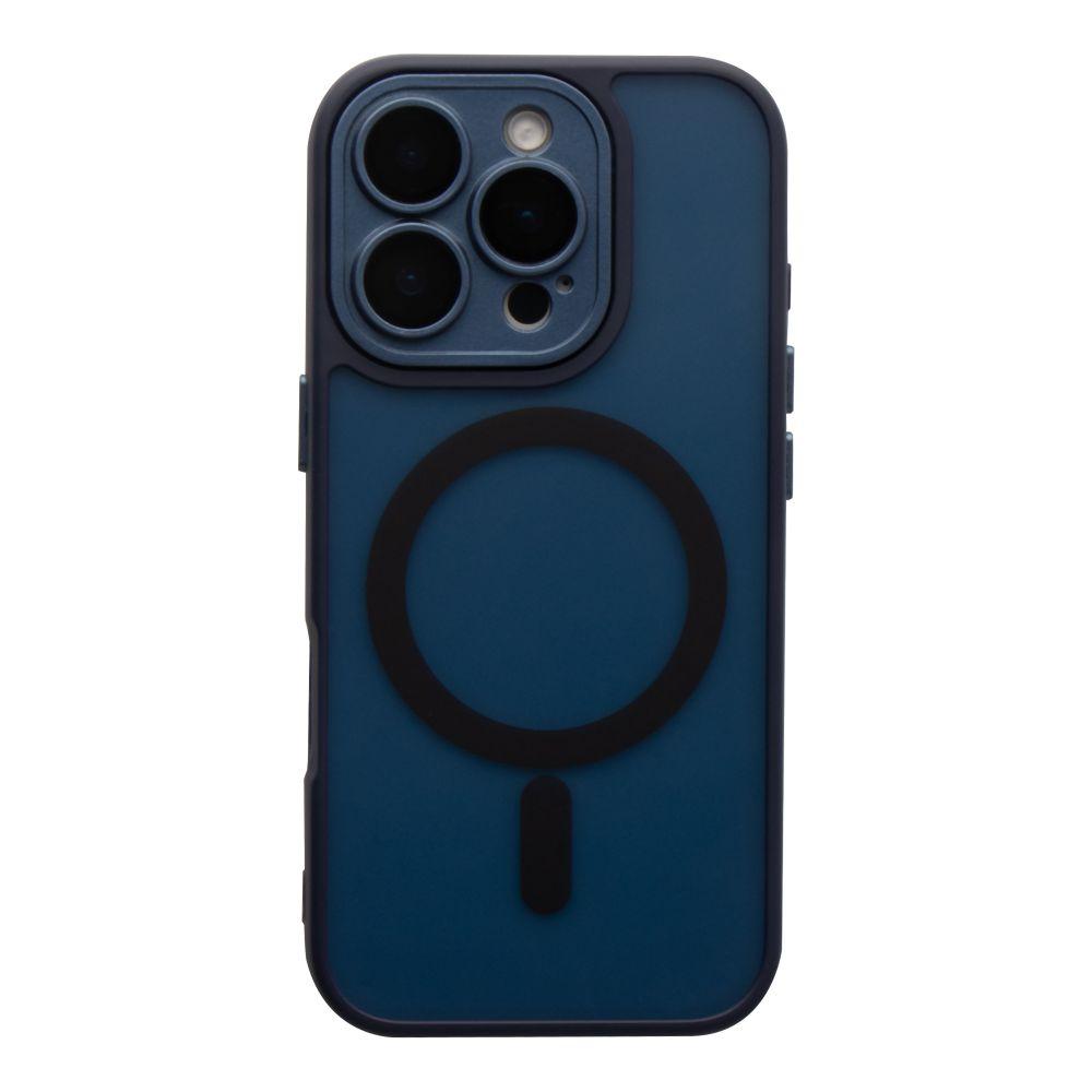 Чохол TPU+PC Magnetic Matte Camera Lens with Magsafe для iPhone 16 Pro Max Колір Dark Blue