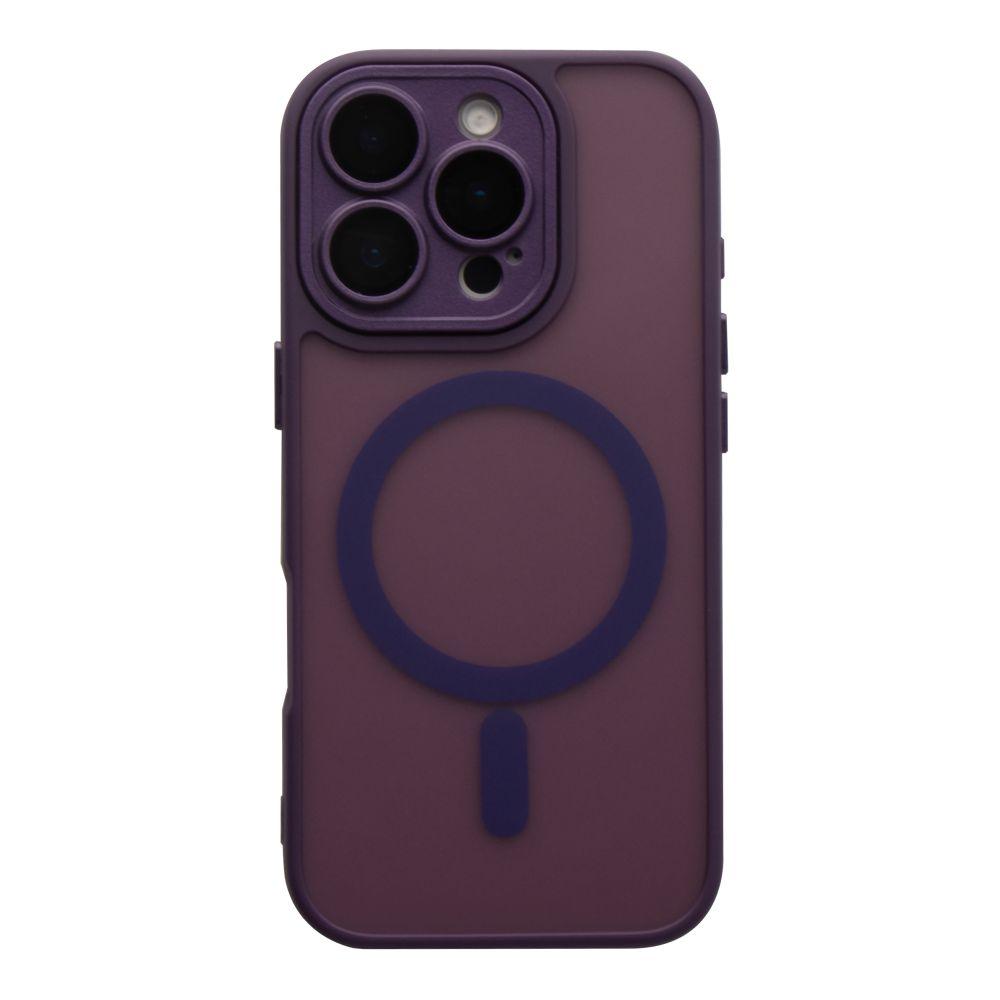 Чохол TPU+PC Magnetic Matte Camera Lens with Magsafe для iPhone 16 Pro Max Колір Dark Purple