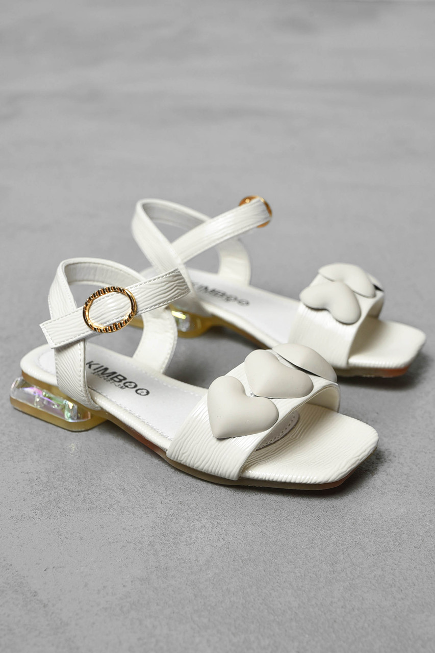 Босоніжки дитячі для дівчинки світло-бежевого кольору 199499T Безкоштовна доставка, фото 1