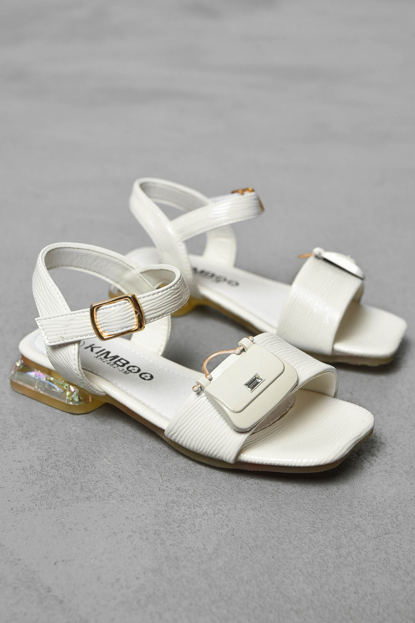 Босоніжки дитячі для дівчинки світло-бежевого кольору 199517T Безкоштовна доставка, фото 1